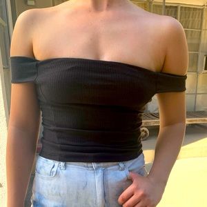 Over the shoulder black top